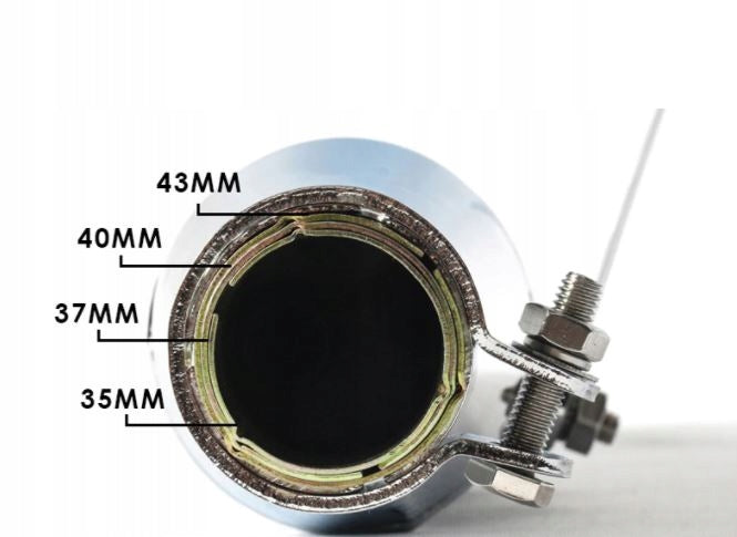 Chopper, Bobber, Scrambler, Cafe racer Custom muffler Chrome