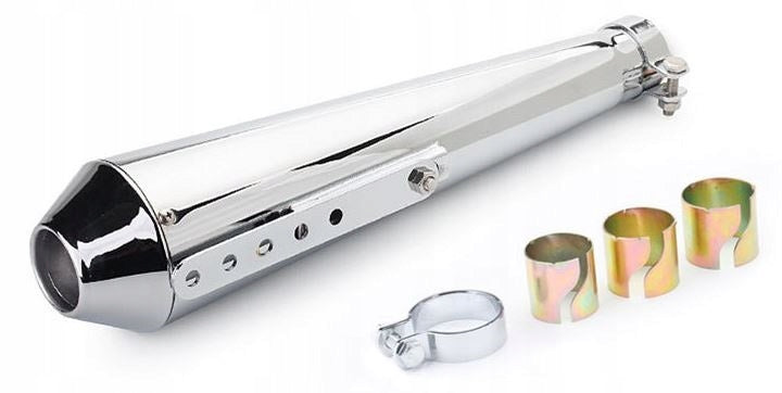 Chopper, Bobber, Scrambler, Cafe racer Custom muffler Chrome